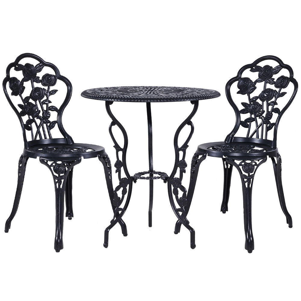 Gardeon Black 3 Piece Bistro Set