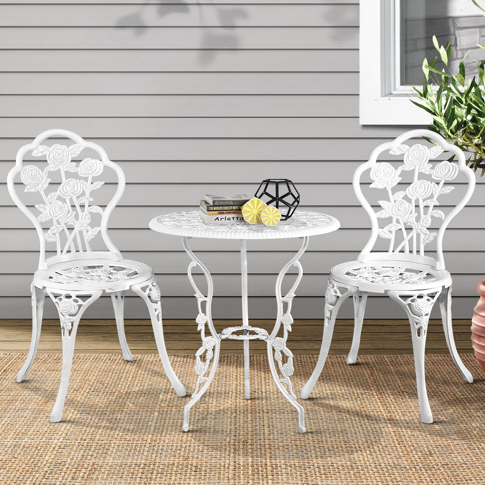 Gardeon White 3 Piece Bistro Set