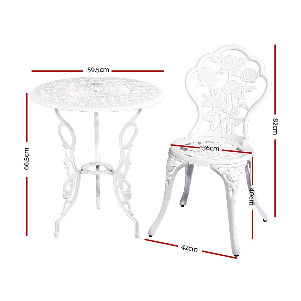 Gardeon White 3 Piece Bistro Set