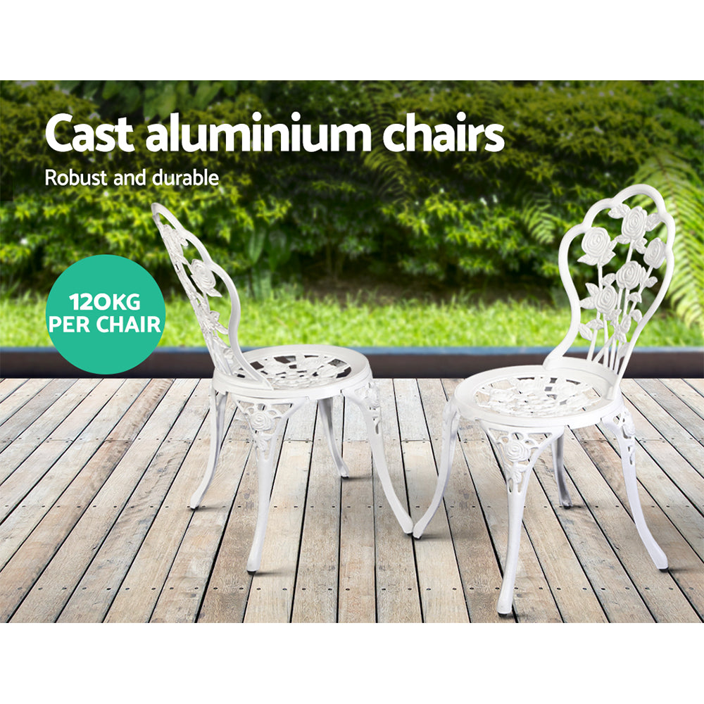 Gardeon White 3 Piece Bistro Set