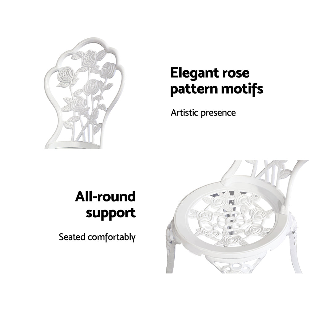Gardeon White 3 Piece Bistro Set