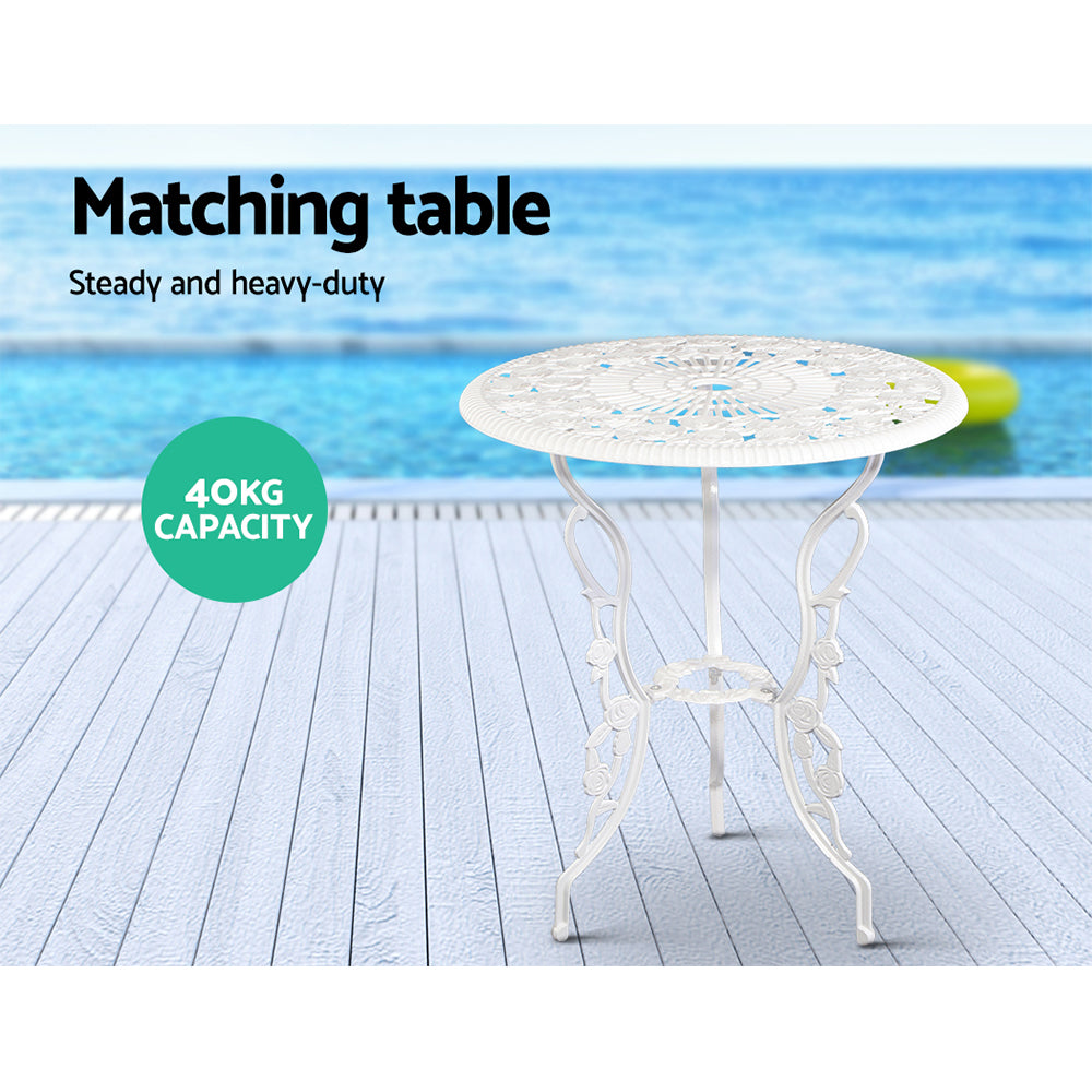 Gardeon White 3 Piece Bistro Set