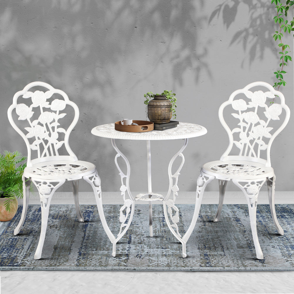 Gardeon White 3 Piece Bistro Set