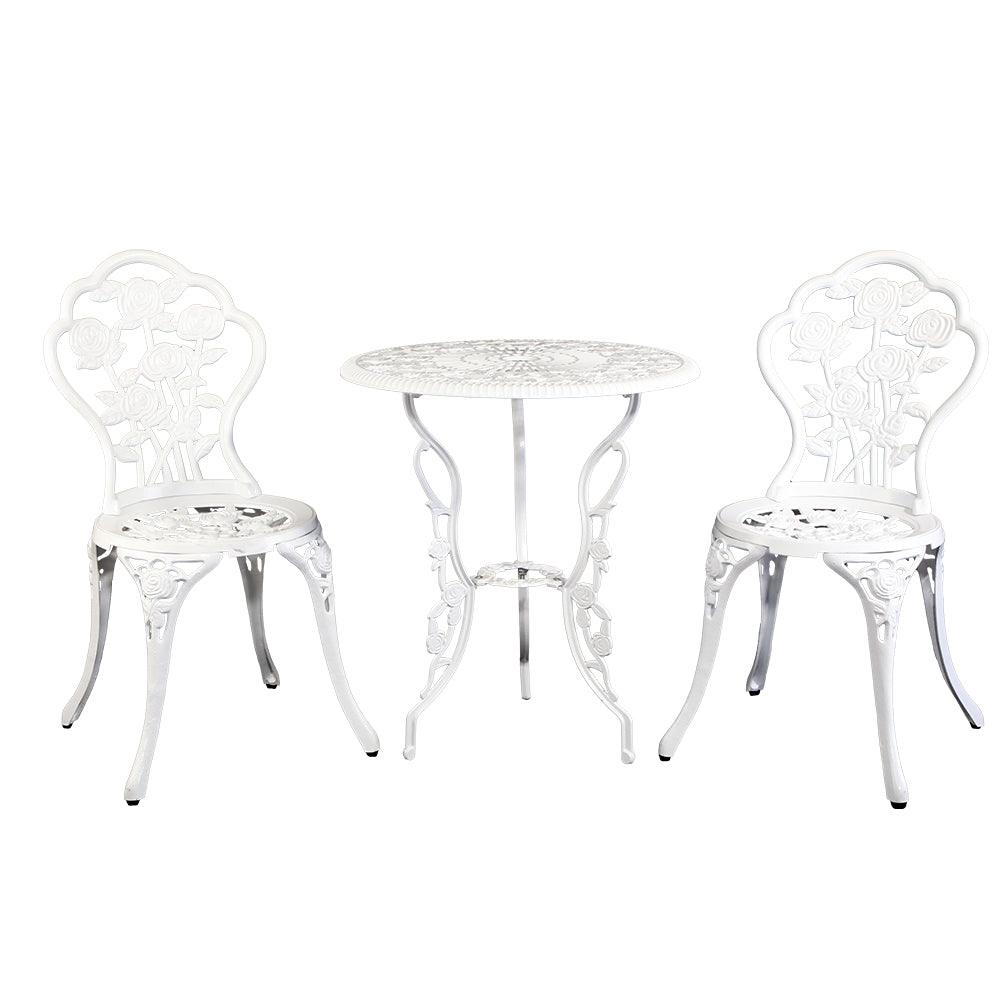 Gardeon White 3 Piece Bistro Set