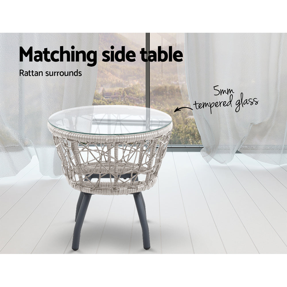 Gardeon Grey 3 Piece Bistro Set