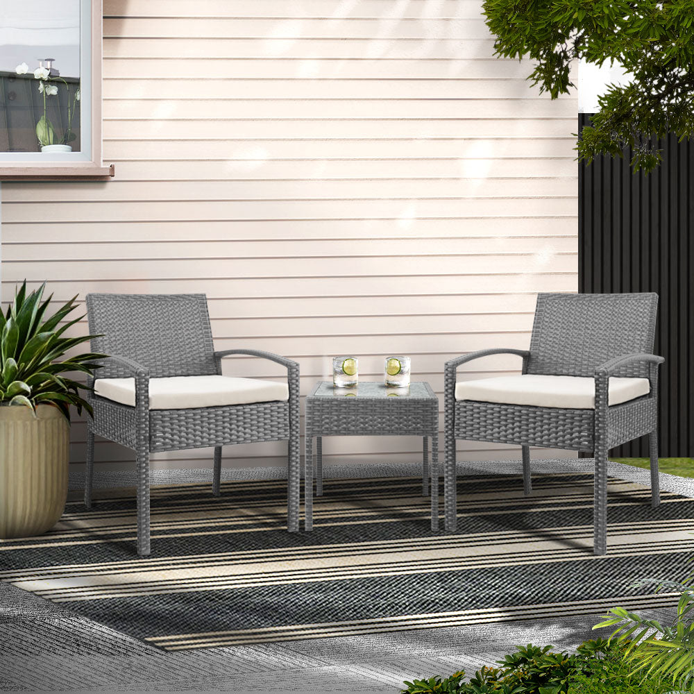 Gardeon Grey 3 Piece Bistro Set