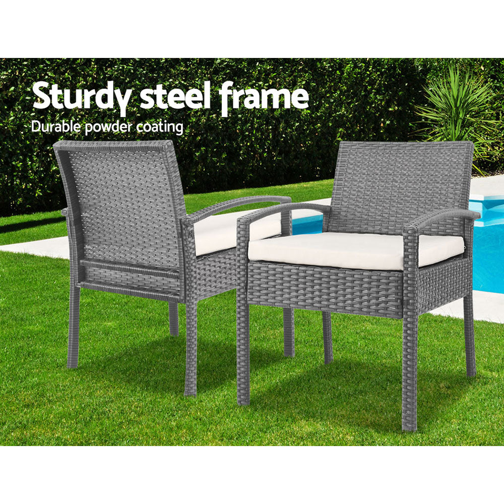 Gardeon Grey 3 Piece Bistro Set