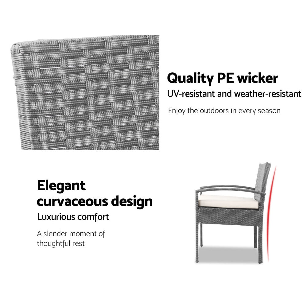 Gardeon Grey 3 Piece Bistro Set