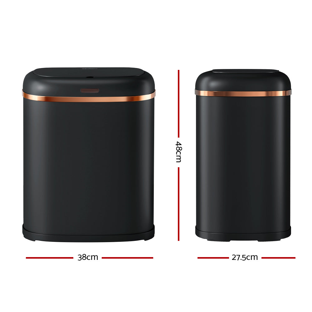 Devanti 38L Black Motion Sensor Bin