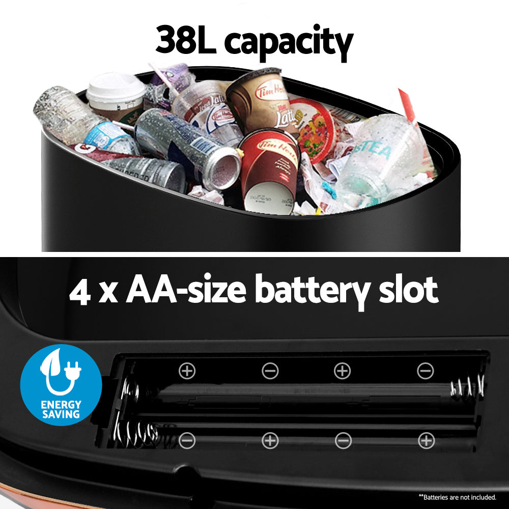 Devanti 38L Black Motion Sensor Bin