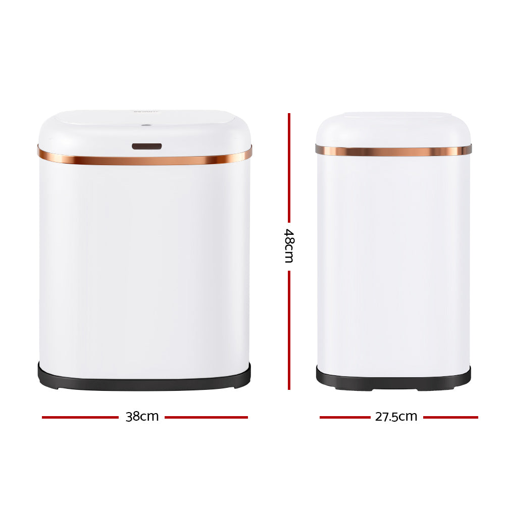 Devanti 38L White Motion Sensor Bin