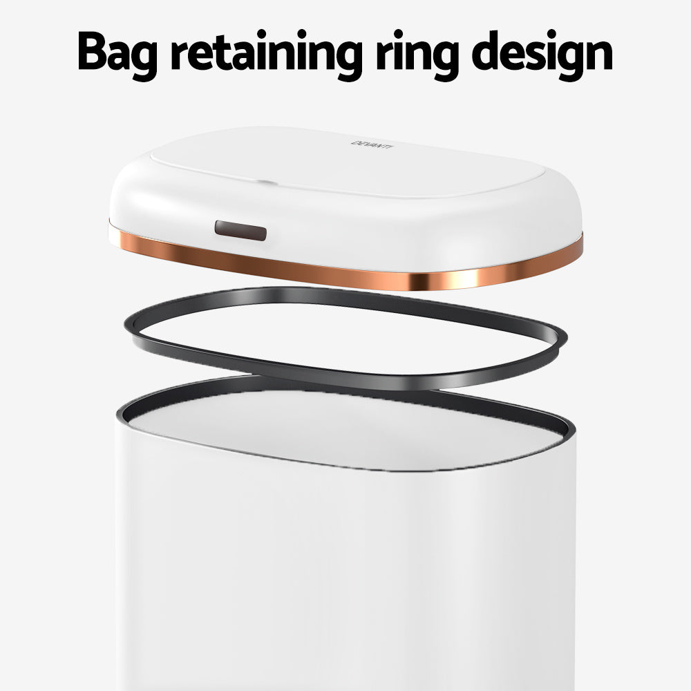 Devanti 38L White Motion Sensor Bin