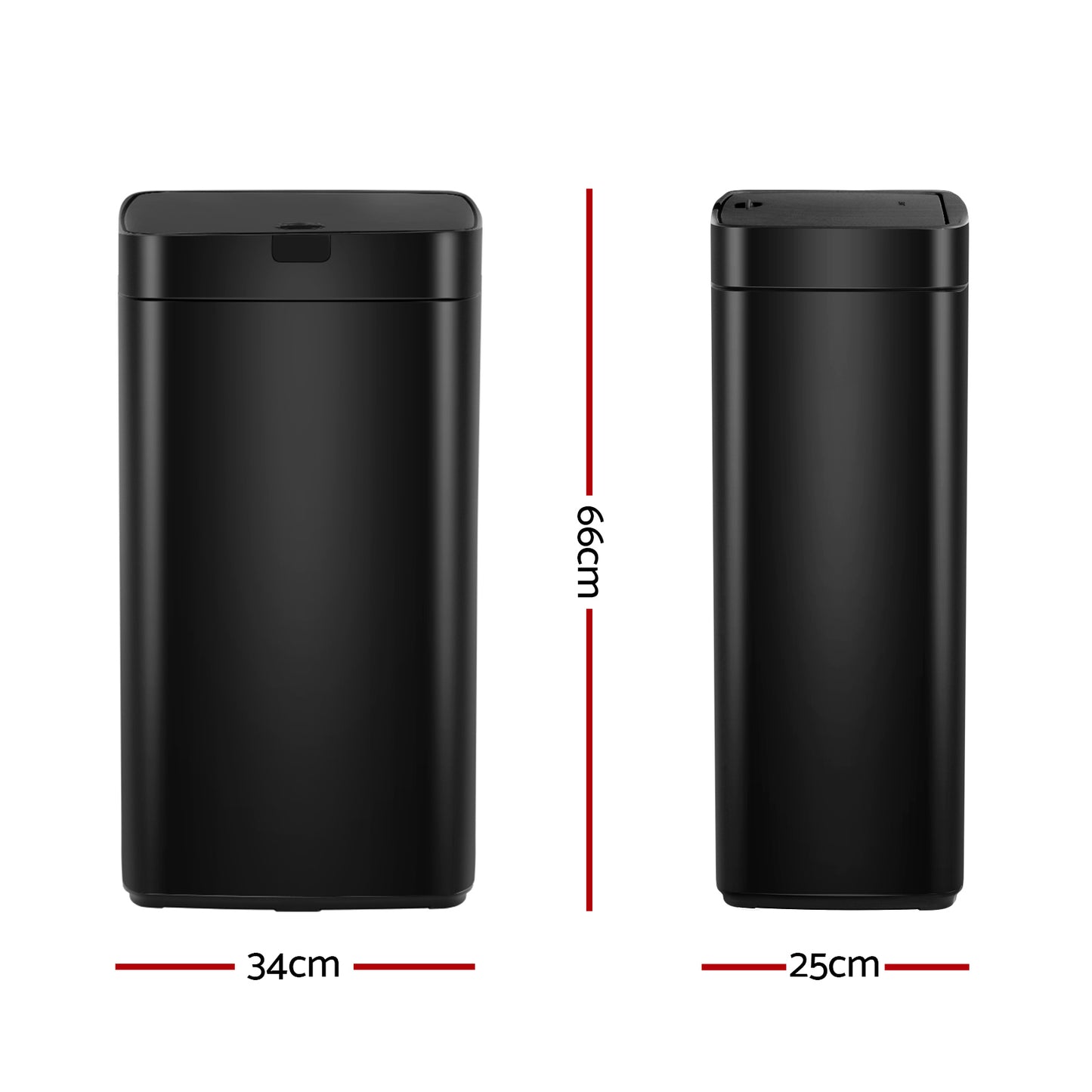 Devanti 45L Black Motion Sensor Bin