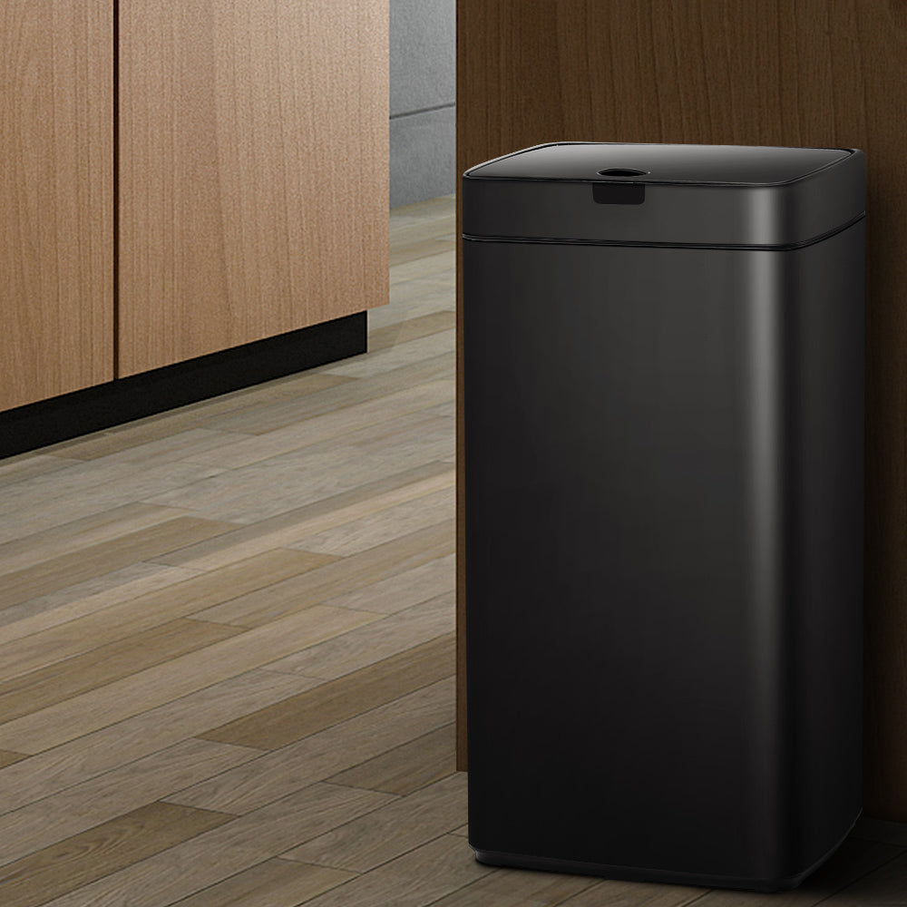Devanti 45L Black Motion Sensor Bin