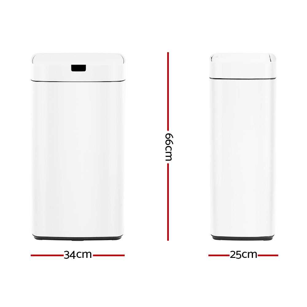 Devanti 45L White Motion Sensor Bin