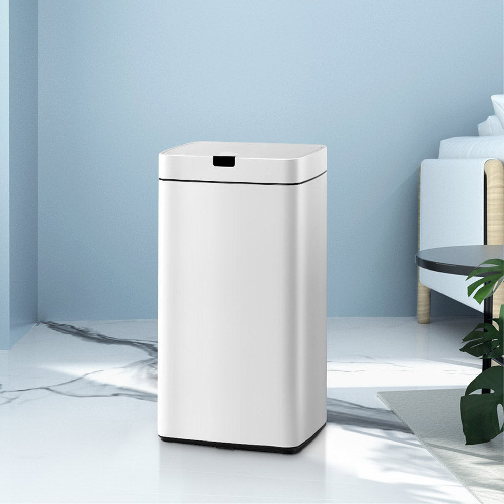 Devanti 45L White Motion Sensor Bin