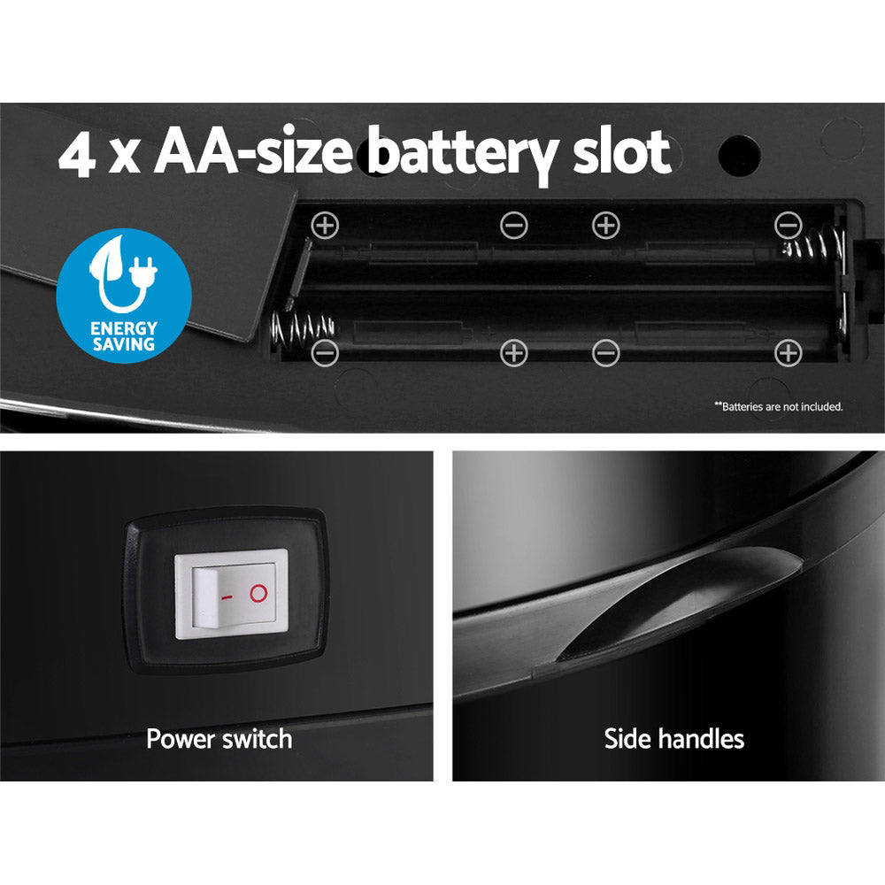 Devanti 58L Black Motion Sensor Bin