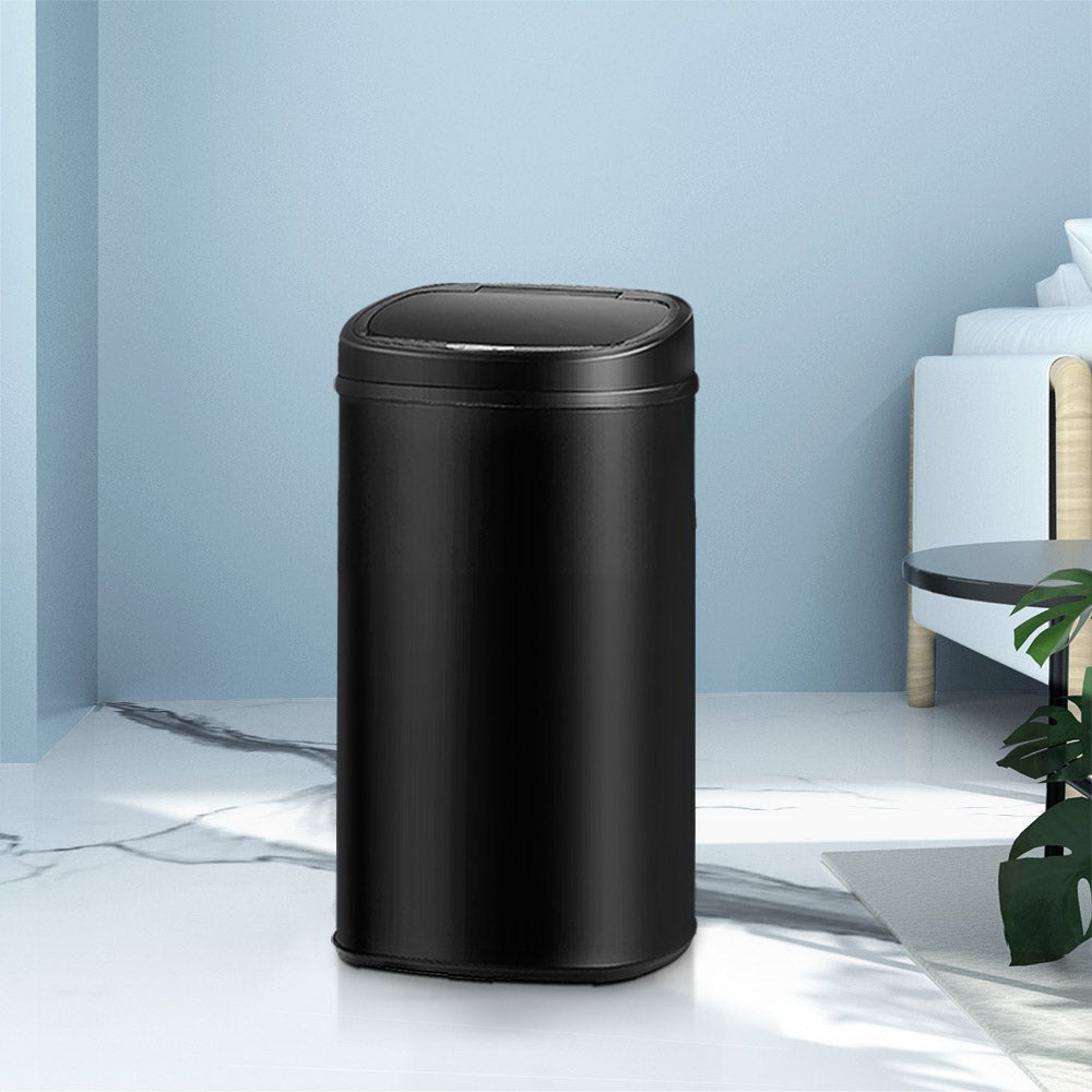 Devanti 58L Black Motion Sensor Bin