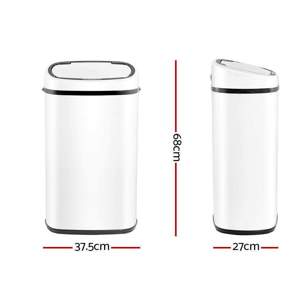 Devanti 58L White Motion Sensor Bin