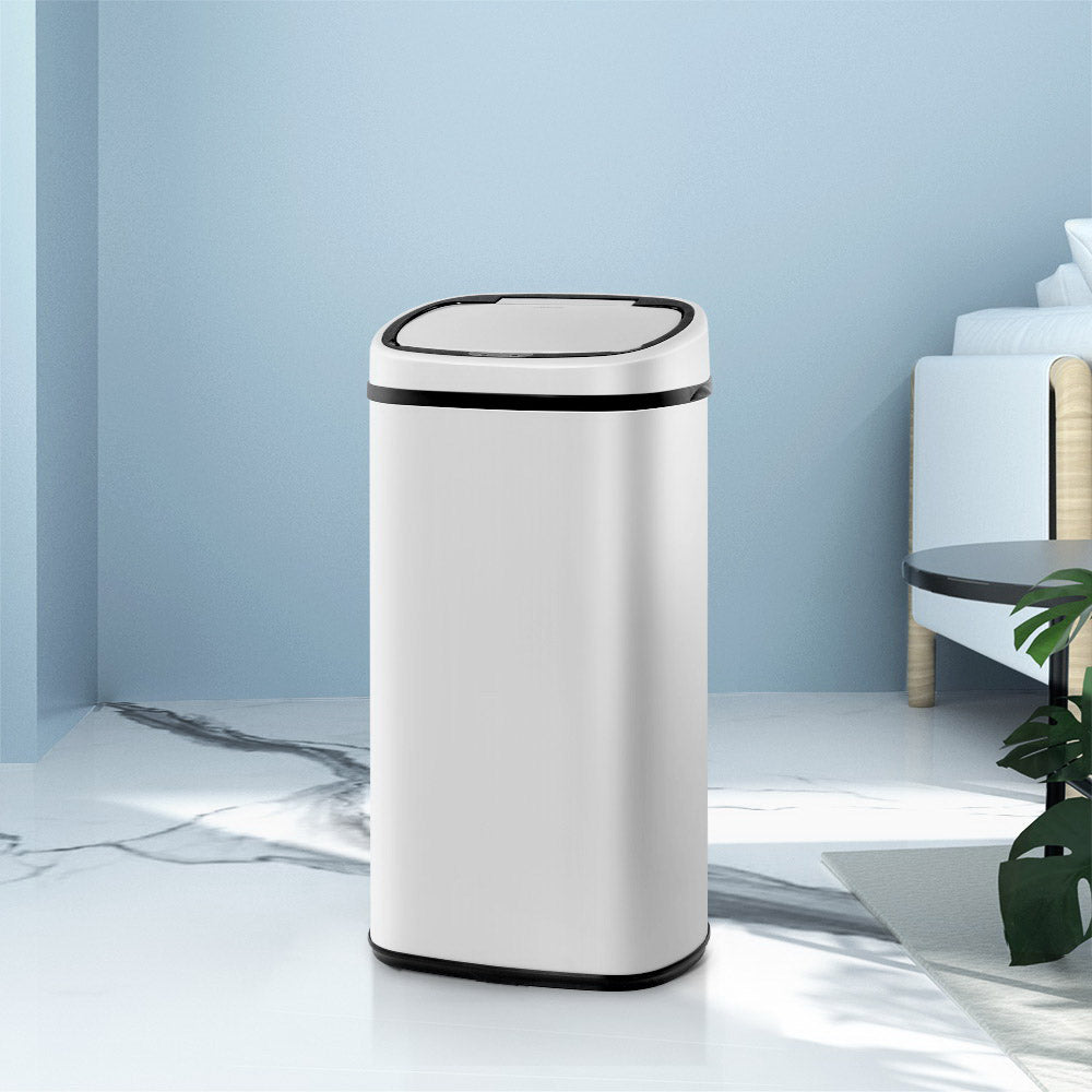 Devanti 58L White Motion Sensor Bin