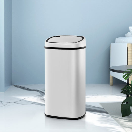 Devanti 58L White Motion Sensor Bin