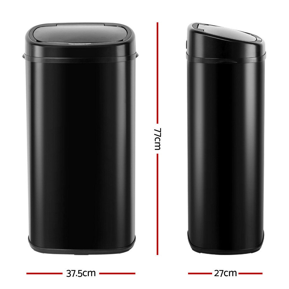 Devanti 68L Black Motion Sensor Bin