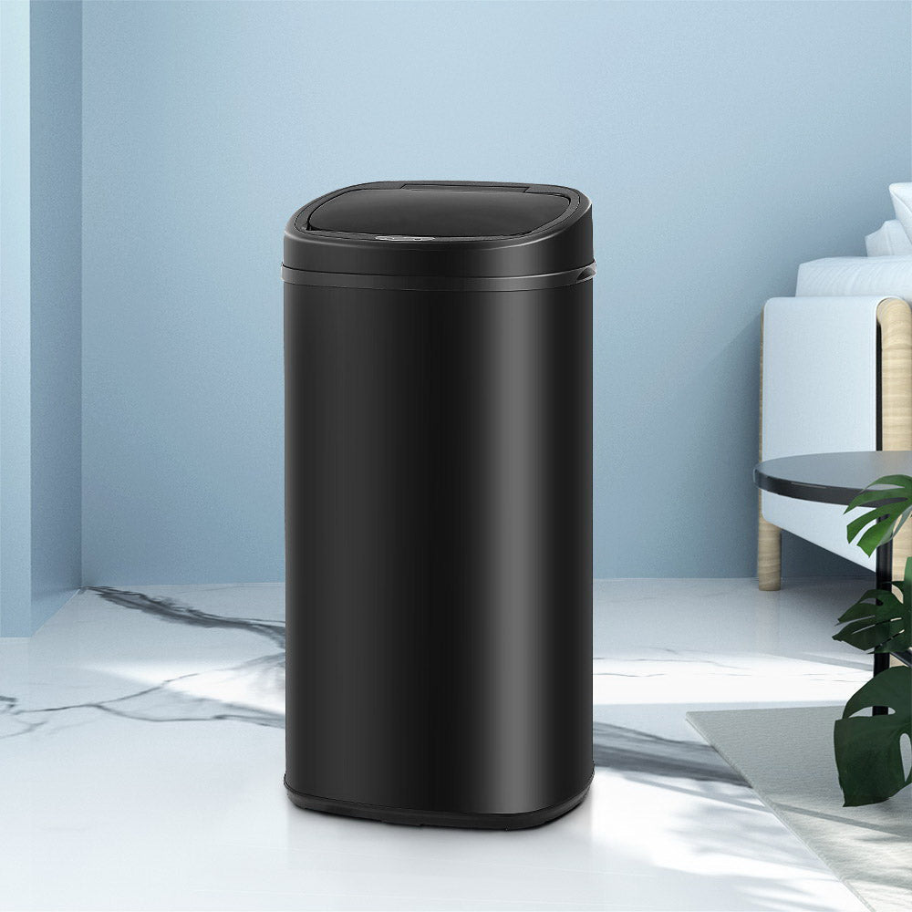 Devanti 68L Black Motion Sensor Bin