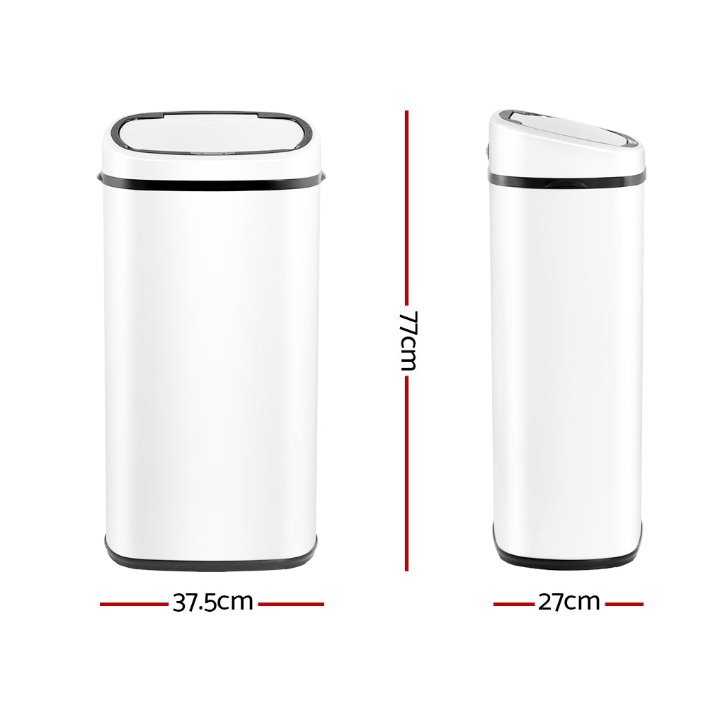 Devanti 68L White Motion Sensor Bin