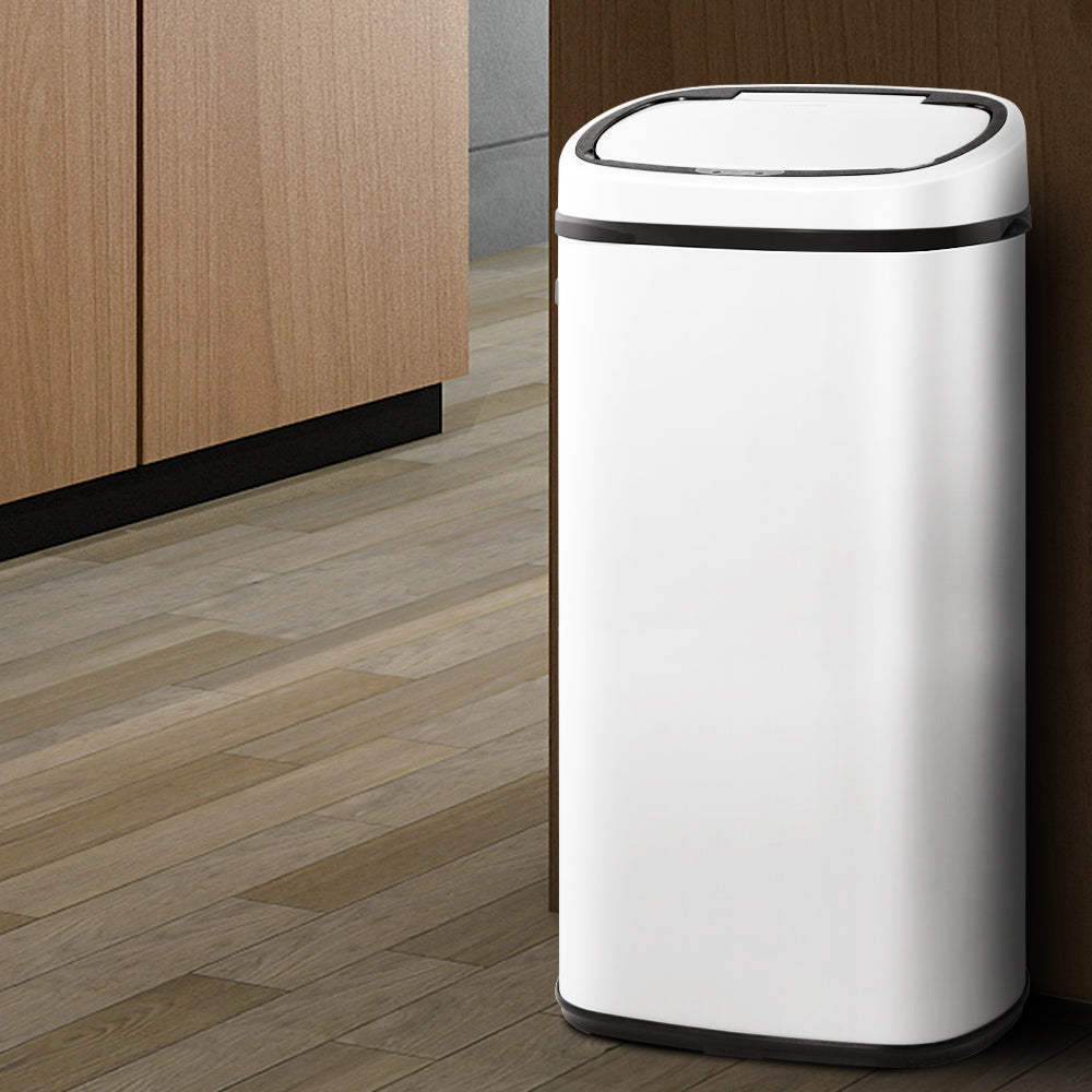 Devanti 68L White Motion Sensor Bin