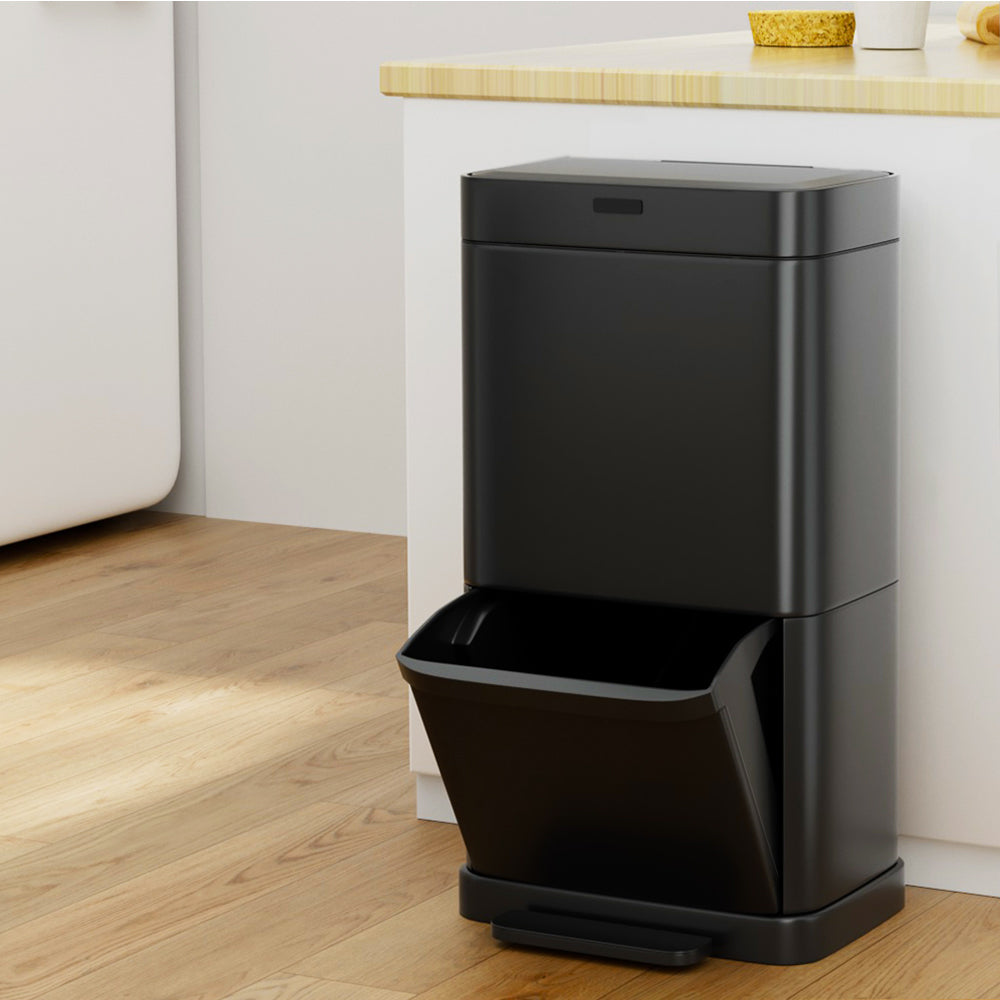 Devanti 70L Black Motion Sensor Bin