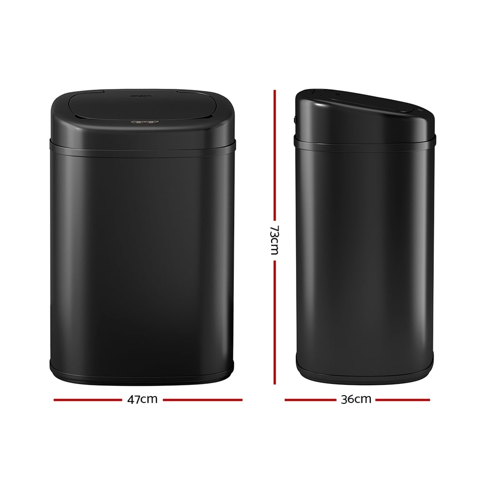 Devanti 82L Black Motion Sensor Bin