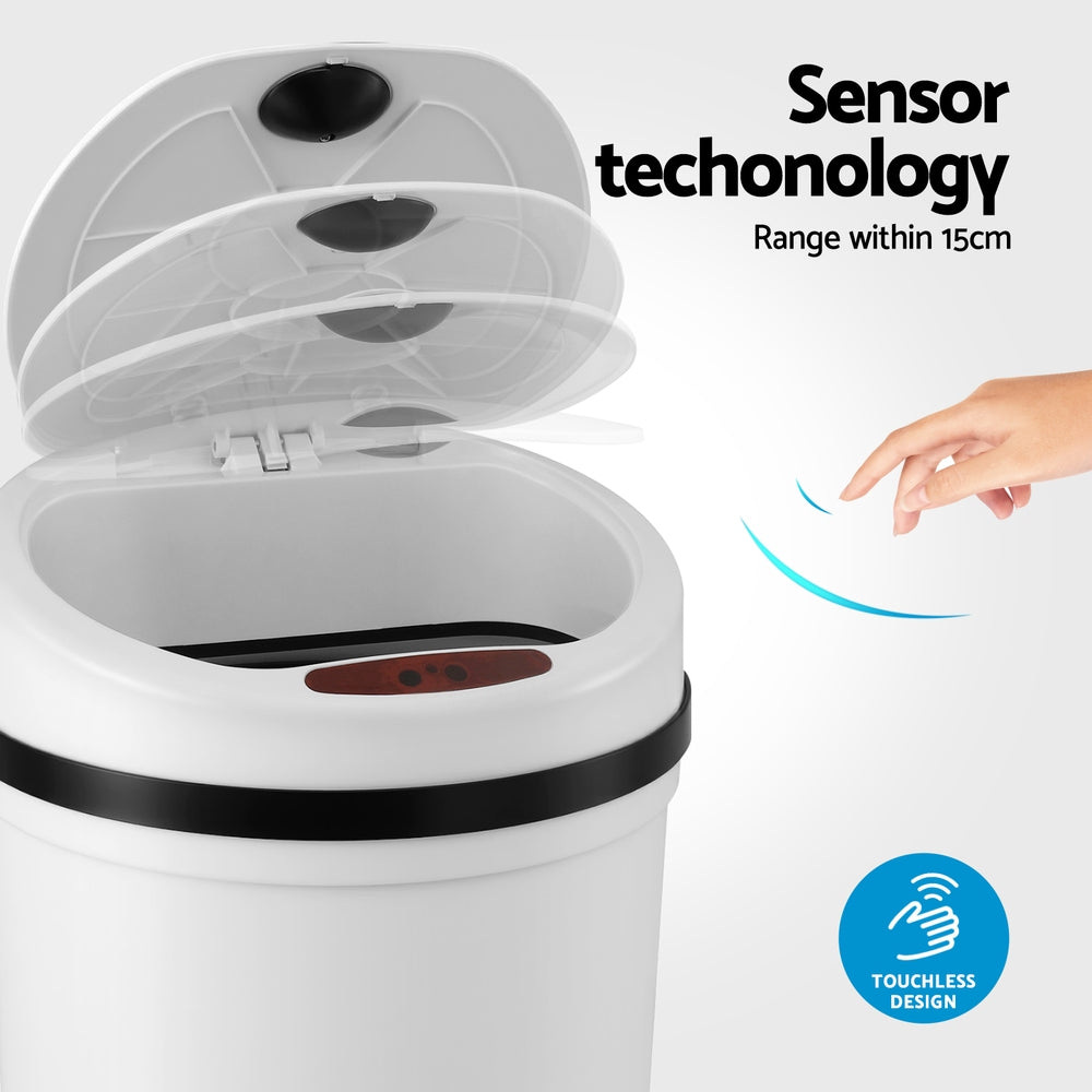 Devanti 9L White Sensor Bin