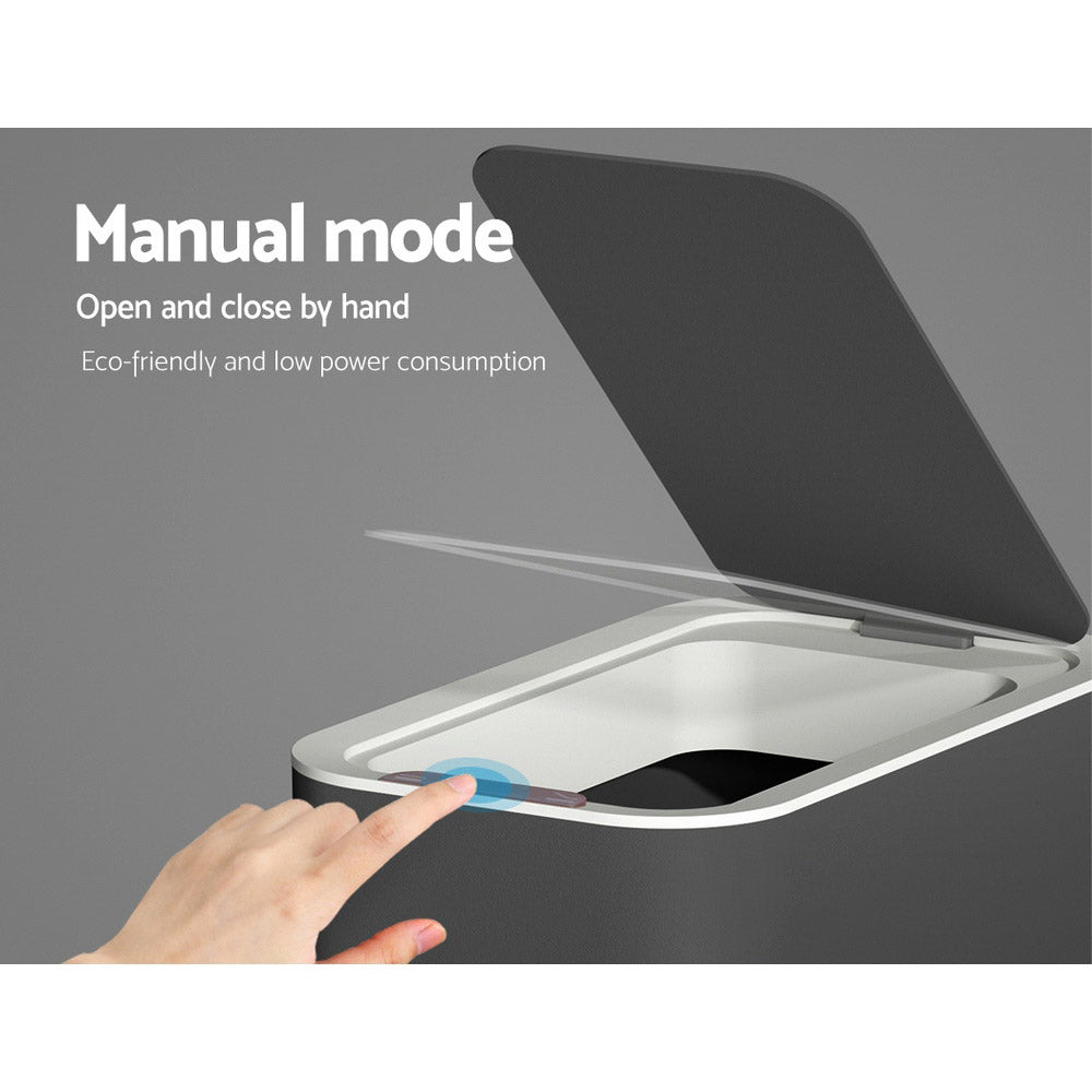 Devanti 9L Ash Black Motion Sensor Bin