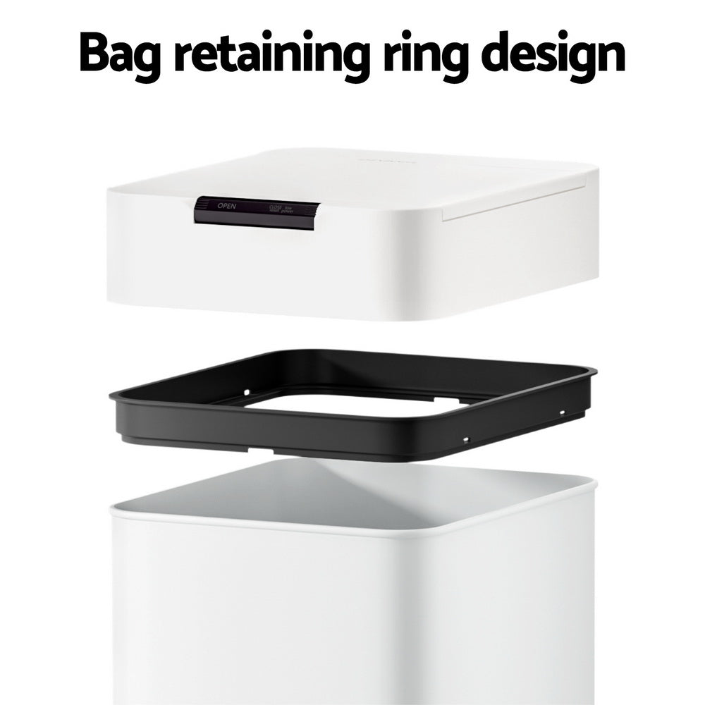 Devanti 50L White Sensor Bin
