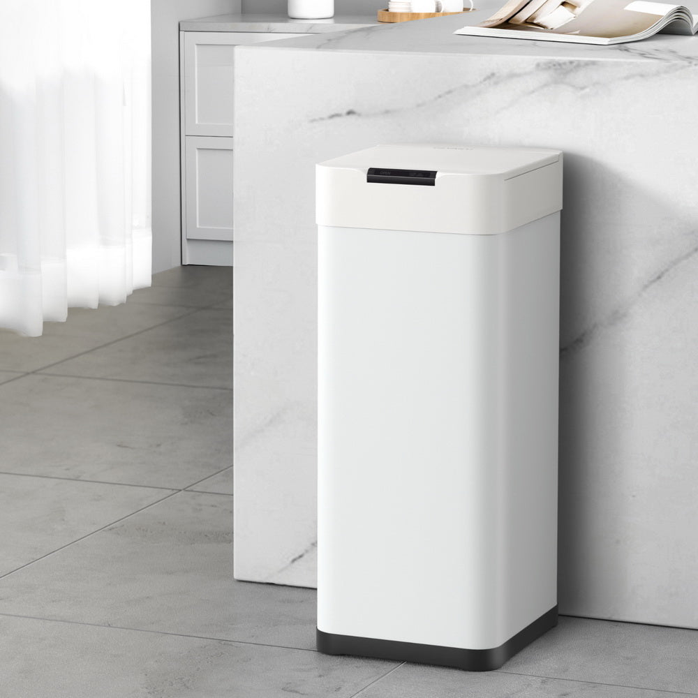 Devanti 50L White Sensor Bin