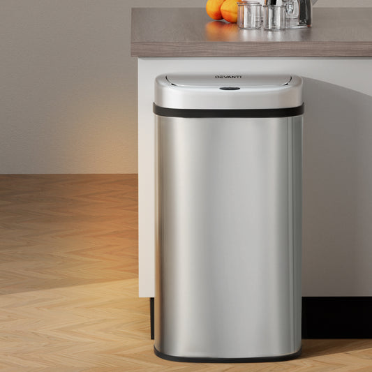 Devanti 60L Silver Sensor Bin