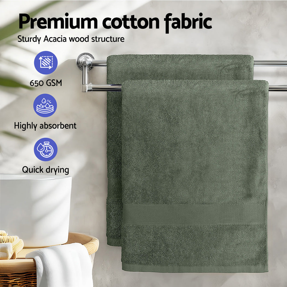 2 Pack Extra Large Green Bath Sheets Set