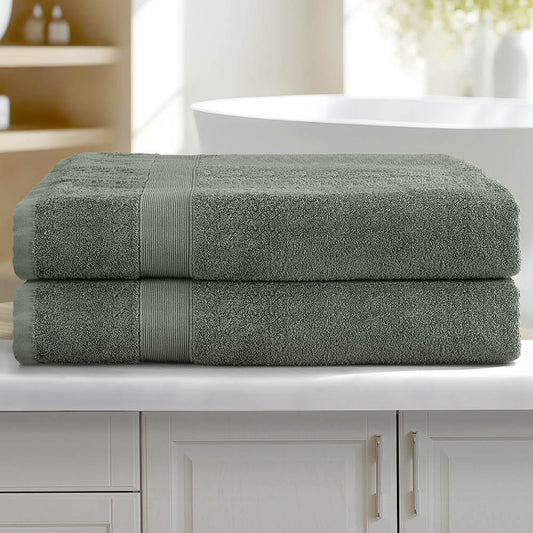 2 Pack Extra Large Green Bath Sheets Set
