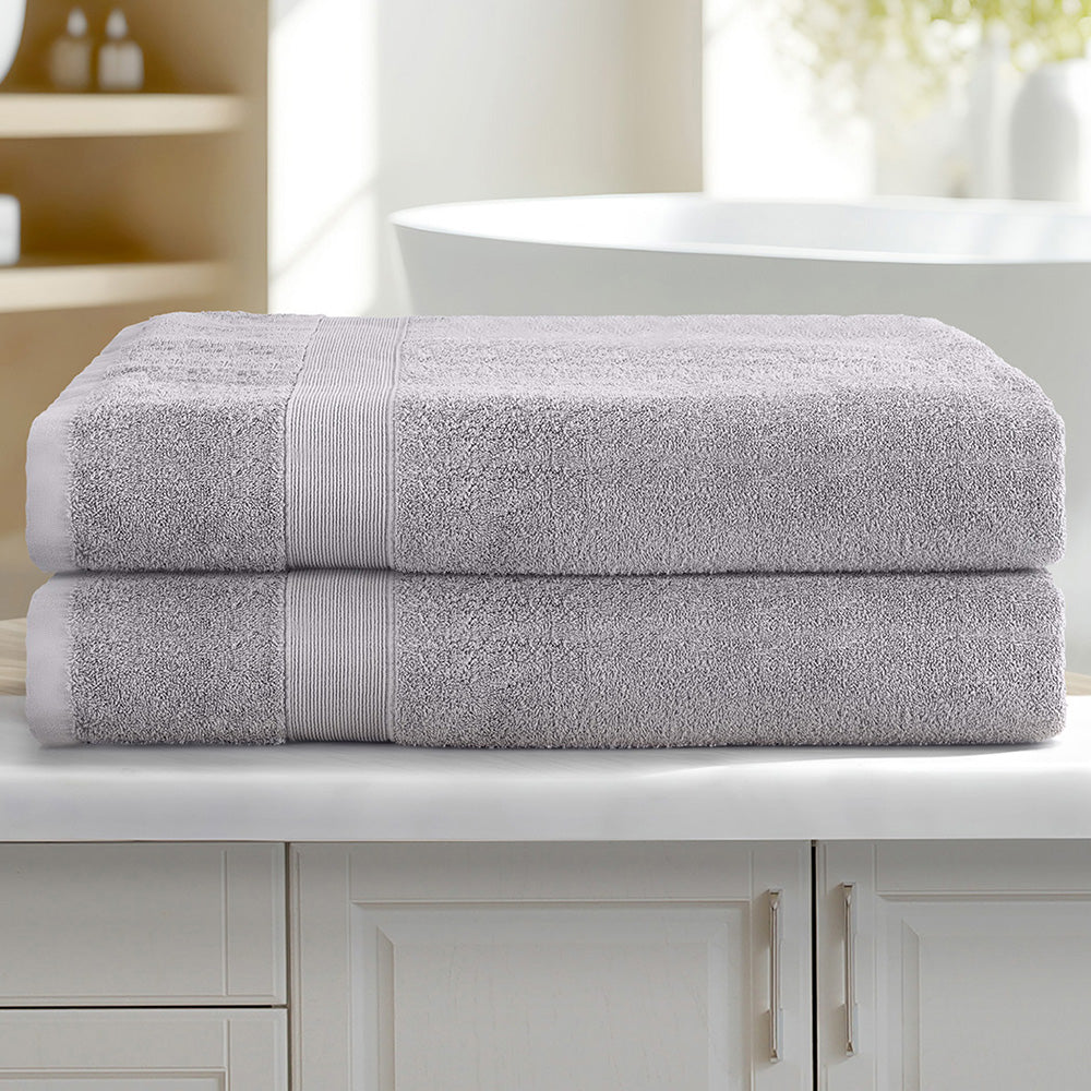 2 Pack Extra Large Grey Bath Sheets Set