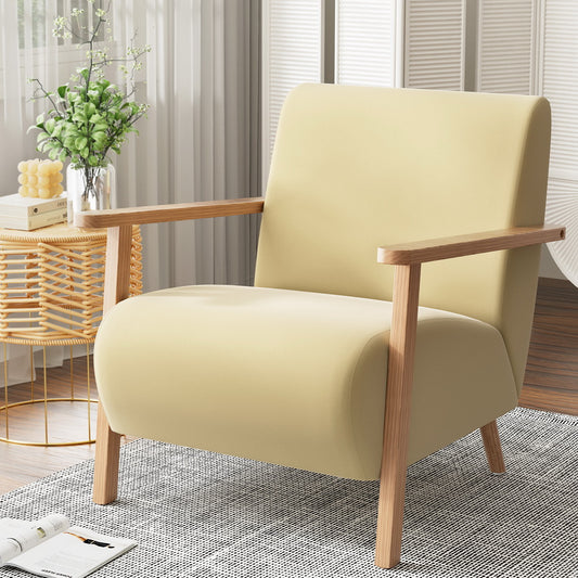 Ollie Yellow Velvet Armchair