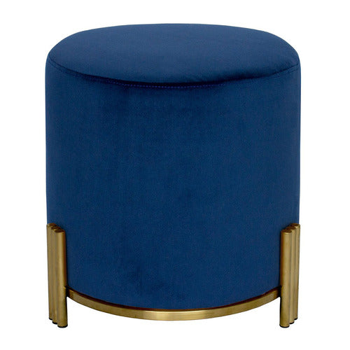 Apollo Velvet Ottoman - Blue