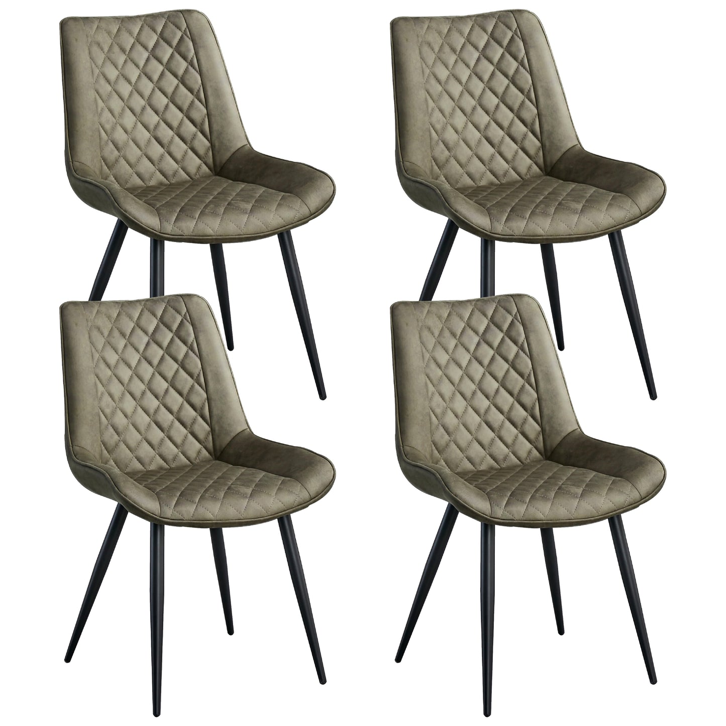 Tyler Olive Green Set of 4 Fabric Chairs