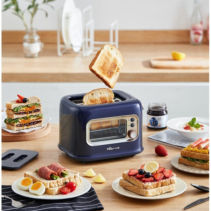 BEAR Double Slots Bread Toaster With Glass Window