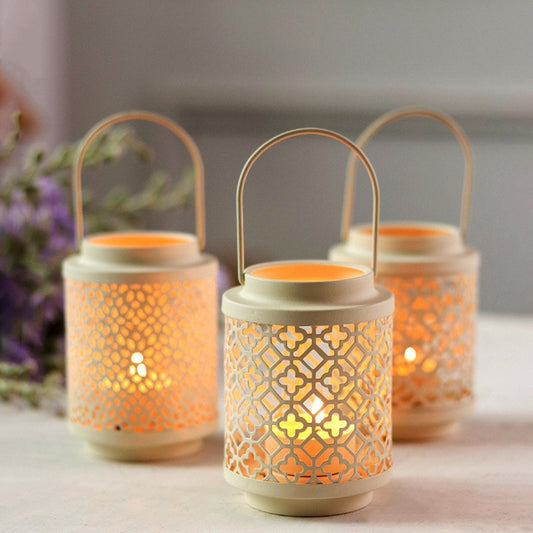 White Vintage Style Candle Lantern