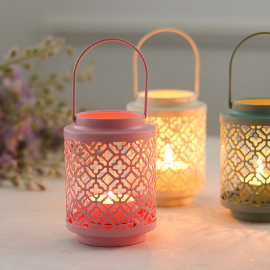 Pink Vintage Style Candle Lantern