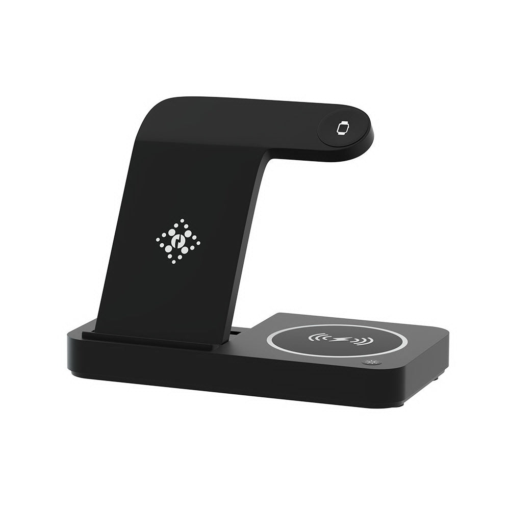 Devanti 4-in-1 Black Wireless Charger Station Fast Charging for Phone