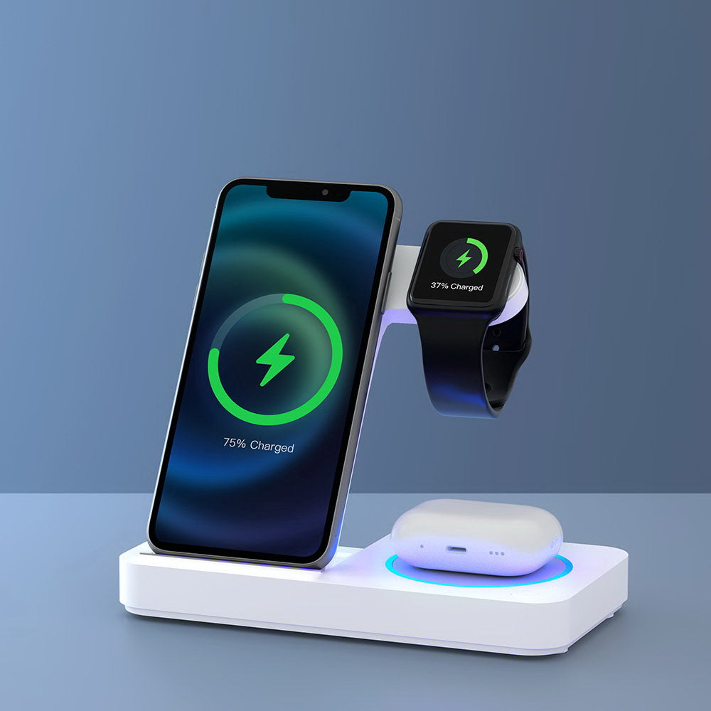 Devanti 4-in-1 Wireless Charger Dock Fast Charging for Phone