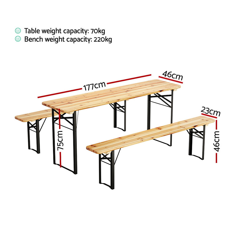 Gardeon 3 Piece Outdoor Bench Set