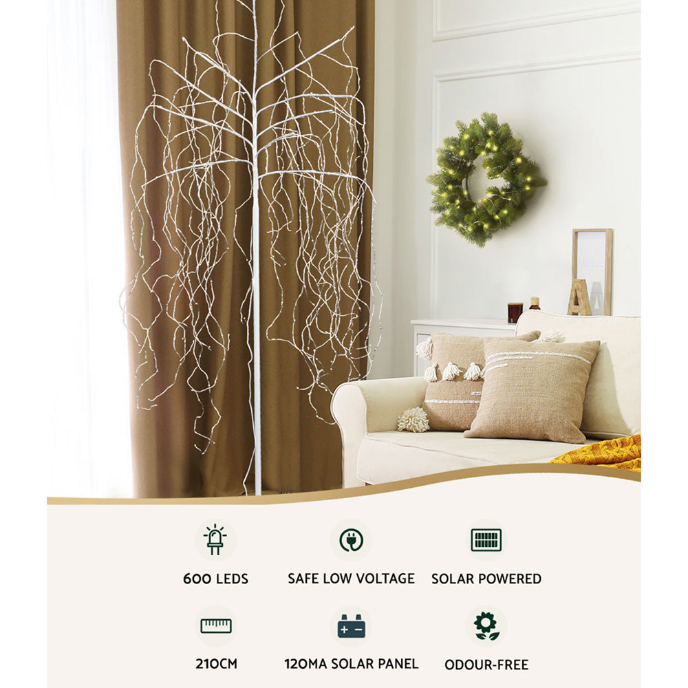 Jingle Jollys 2.1m LED Solar Christmas Tree