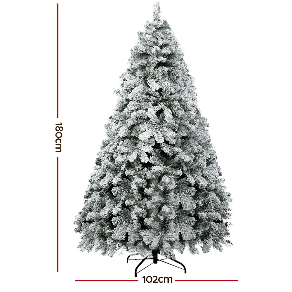 Jingle Jollys 1.8m Snow Flocked Christmas Tree